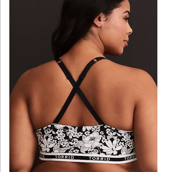 TORRID LOGO FLORAL LADDER CUT COTTON BRALETTE - Picture 3 of 3